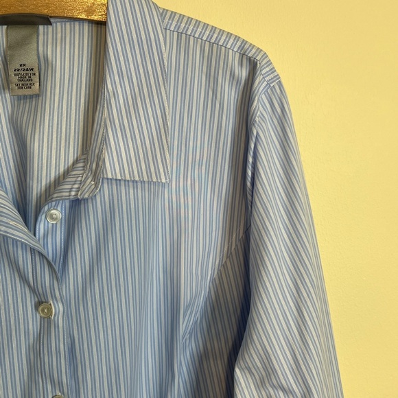 CATHERINES STRIPED BUTTON DOWN SZ 2X - Picture 4 of 6
